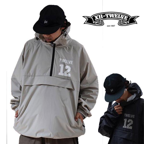 TWELVE トゥエルブ スノーボード ウェア TEAM ANORAK 防寒 ユニセックス ゆったり ルーズ アノラック プルオーバー ジャケット スノボウェア 上 型落ち 黒