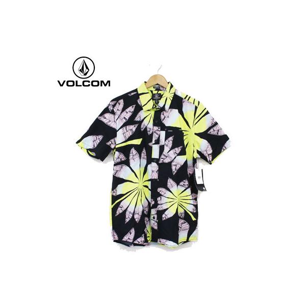 VOLCOM ボルコム メンズ 半袖 シャツ BLOOMIN SS サイズ M L XL 涼感 総柄 葉柄 リゾート