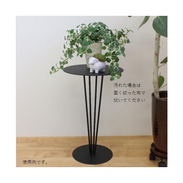 �T�C�h�e�[�u�� ���a33cm ����58cm �X�`�[���e�[�u�� �A�C�A���e�[�u�� �ۃe�[�u�� �\�t�@�[�T�C�h �i�C�g�e�[�u�� ������� �ԑ� �� ���{�� 8-BLACK ���i�摜1