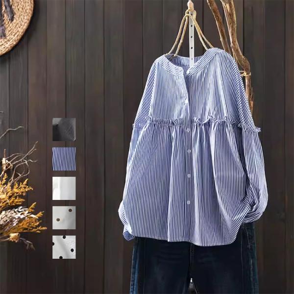 シャツブラウス  レディース 新色追加 チュニック トップス ロングシャツ 七分袖 春 夏 aライン ロング 大きいサイズ カジュアル