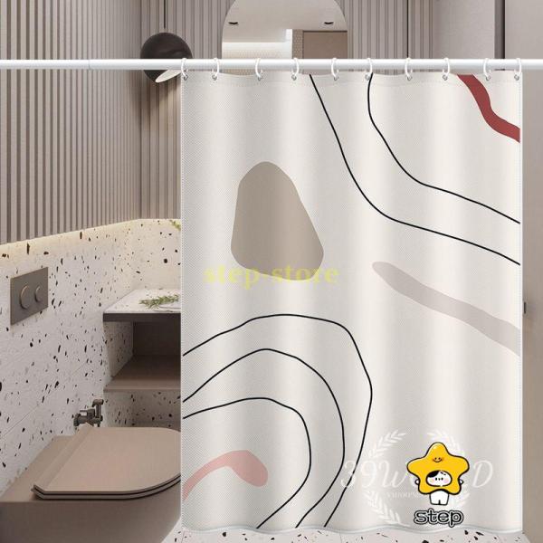 シャワーカーテン 180×180cm 防水 防カビ カーテンリング付属 風呂