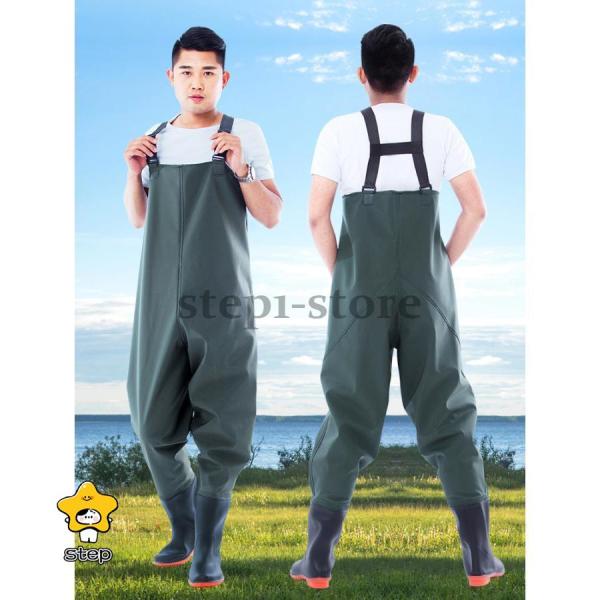 チェストハイウェーダー 防水 ゆったり完全防水長靴 ウェダー スーツ 釣り ゴムベルト 胴付長靴 滑り止め 水中作業 田植 潮干狩り 洗車 ブルー海に川に湖に！！立ち込んで釣りをするなら必須アイテムのウェーダーです 腰まで完全防水なので、胸...