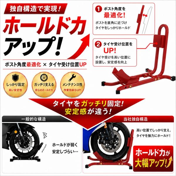 �o�C�N�X�^���h �t�����g�z�C�[���N�����v �^�C���Œ�X�^���h �g���� �����e�i���X�X�^���h ���b�h �� 16�C���`�`21�C���`�Ή� 51616-R �g���Q�l�}�t�� ���i�摜2