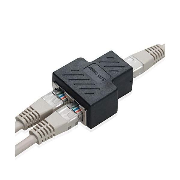 Sinonome RJ45スプリッタコネクタ LANケーブル延長コネクタ 中継コネクタ 二股 分岐 CAT5/CAT6 コンパクト ギガビット プラグ