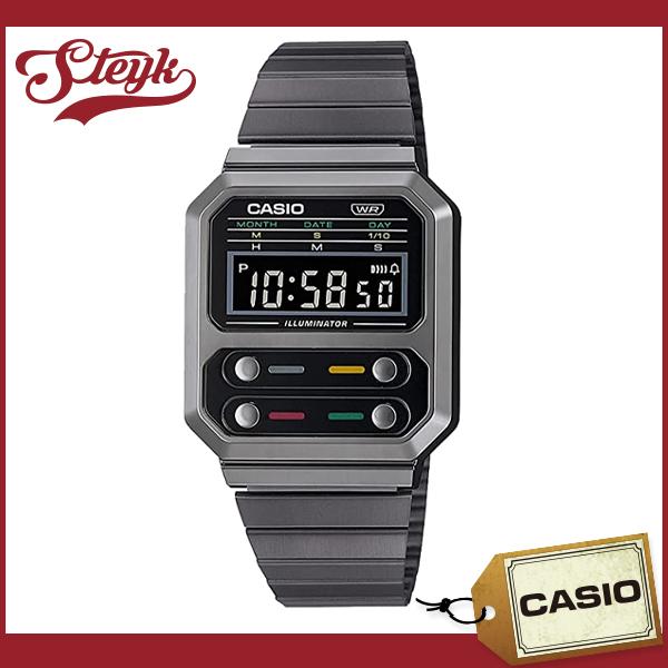 CASIO デジタル腕時計 A100WEGG-1ADF ブラック A100WEGG-1AVT | Vintage Dark Grey Watch | CASIO