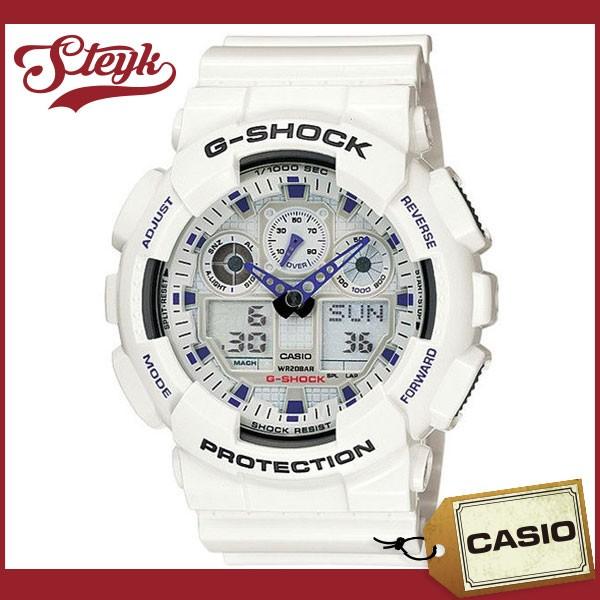G-SHOCK CASIO GA-100A-7 カシオ 腕時計 Gショック アナデジ : STEYK
