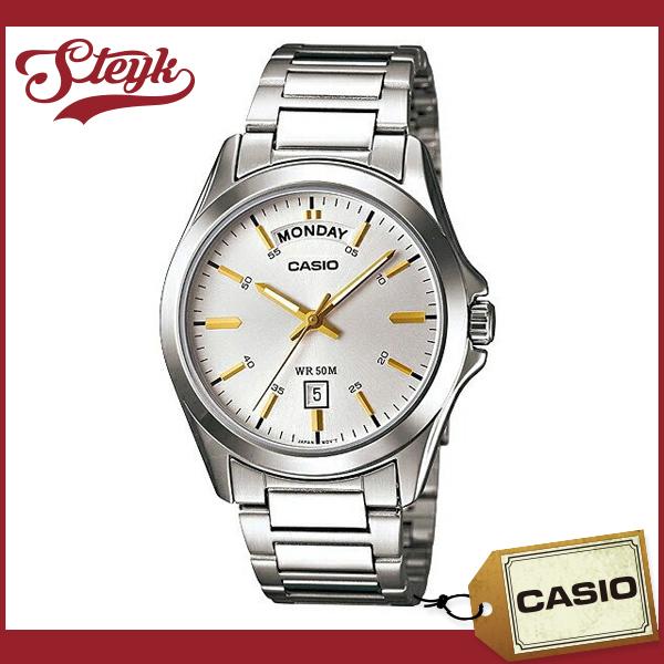 CASIO MTP-1370D-7A2 �J�V�I �r���v �A�i���O  ���f�B�[�X �z���C�g �V���o�[