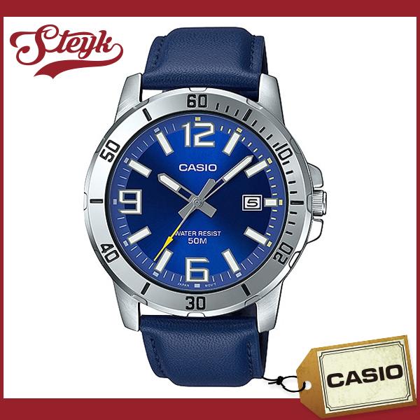 CASIO MTP-VD01L-2B �J�V�I �r���v �A�i���O �X�^���_�[�h �����Y �l�C�r�[ �V���o�[