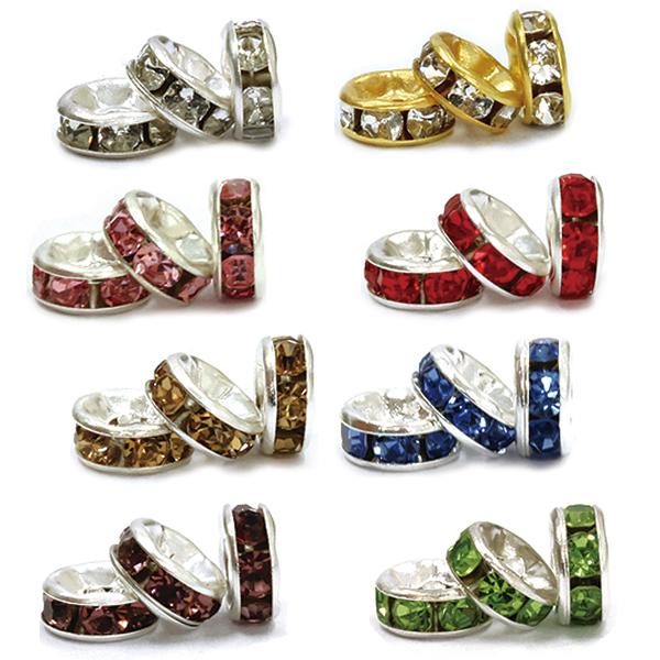 ロンデル クリスタル 6mm 6ミリ パーツ アクセサリー素材 『丸ロンデル クリスタル 約6mm ゴールド 2個