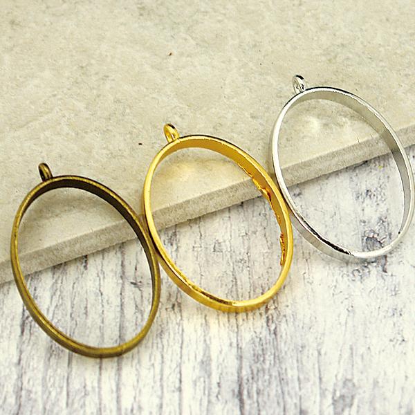 UVレジンクラフト レジン枠 空枠 楕円 オーバル 10個 フレーム