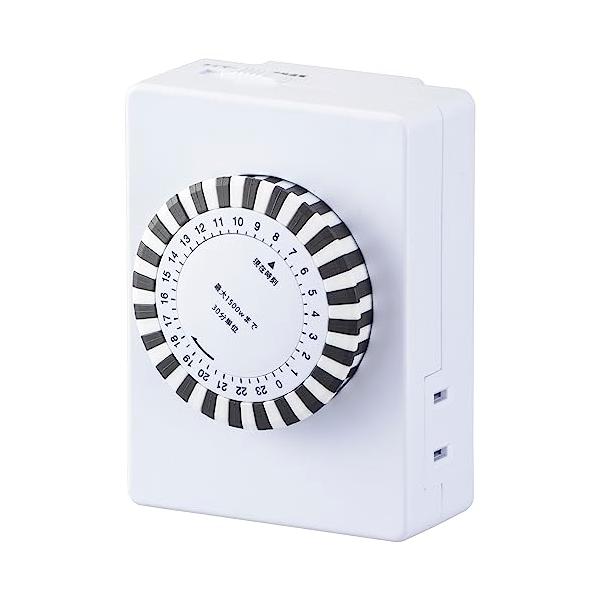 【即納】24時間タイマースイッチ（30分単位ギア式/AC100V専用/室内用）オーム電機 電源タイマー タイマー付き コンセント ギア式 30分単位 アナログ