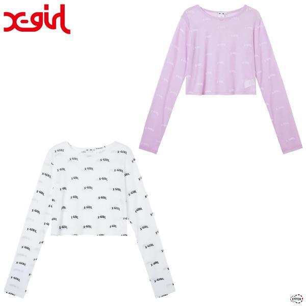 X-girl（エックスガール） セール LOGO SHEER CROPPED TOP