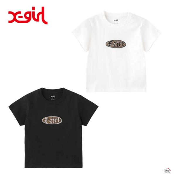 X-girl（エックスガール） セール エックスガールLEOPARD OVAL LOGO S