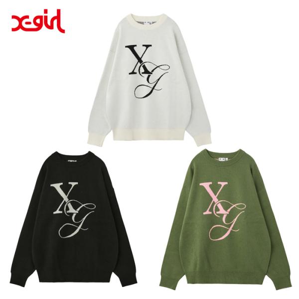 MOUSSY×X-girlコラボ♡XG LOGO LINE KNIT トップス紺 moussy - MOUSSY×X-girlコラボ♡XG LOGO LINE KNIT トップス紺の通販