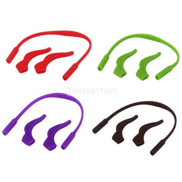 説明:これらのガラスのストラップとイヤーフックホルダーは、子どもたちの子供に適しています。 身に着けているため、簡単かつ快適なノンスリップ、スーパーソフトシリコーン材料、。 弾性、それは32センチメートルまで伸ばすことができます。 体育の授...