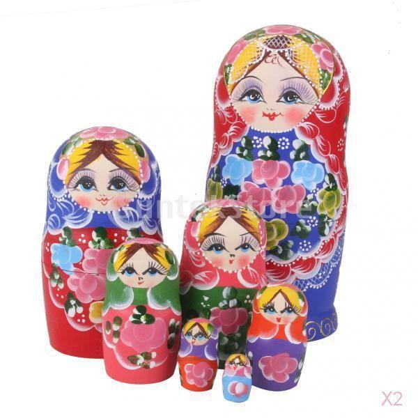 ノーブランド品 ハンドペイント 木製 マトリョーシカ 花柄 カラフル ２ｘ7個セット Stkショップ 通販 Yahoo ショッピング