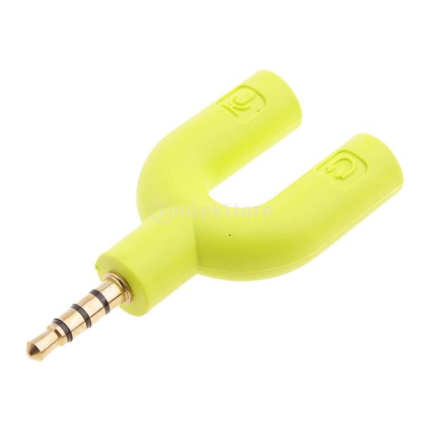 Fenteer 2個 U字型 3.5mm ジャック スプリッタ アクセサリー 部品 青 緑