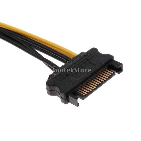 Perfk SATA 15Pinオス(6 + 2)P デュアルSATA 15Pオス 8Pビデオ 電源 アダプタ ケーブル