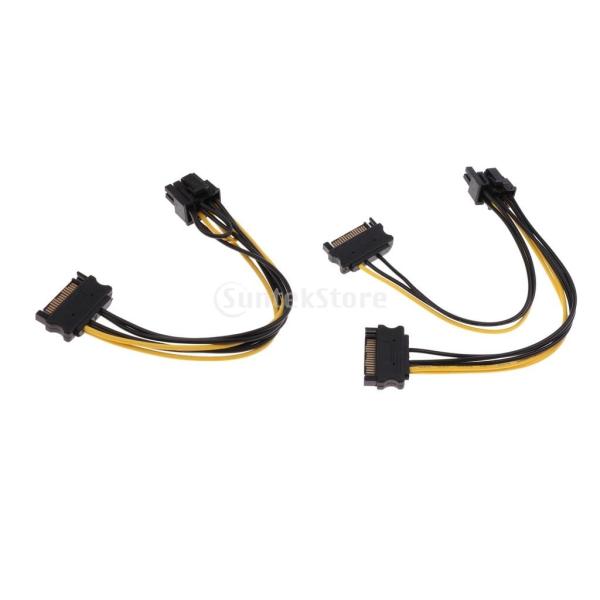 Perfk SATA 15Pinオス(6 + 2)P デュアルSATA 15Pオス 8Pビデオ 電源 アダプタ ケーブル