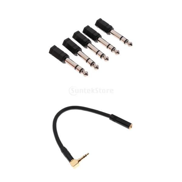 Homyl 3.5mm〜3.5mm M/F AUXオーディオケーブル 5 x 6.5mm〜3.5mm M/F MICオーディオアダプタ