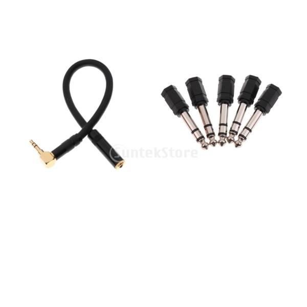 Homyl 3.5mm〜3.5mm M/F AUXオーディオケーブル 5 x 6.5mm〜3.5mm M/F MICオーディオアダプタ