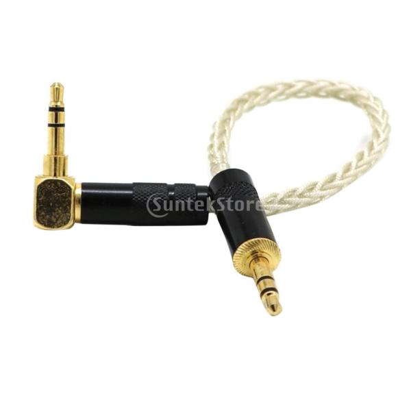 Fenteer 2個 高音質 0.2m 3.5mm 補助オーディオケーブル AUXケーブル ヘッドフォン用