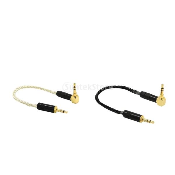 Fenteer 2個 高音質 0.2m 3.5mm 補助オーディオケーブル AUXケーブル ヘッドフォン用