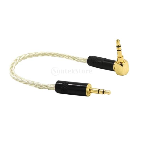 Fenteer 2個 高音質 0.2m 3.5mm 補助オーディオケーブル AUXケーブル ヘッドフォン用