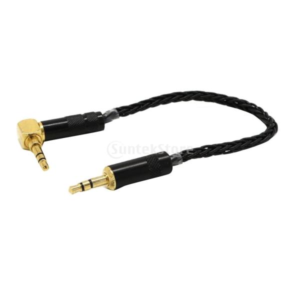 Fenteer 2個 高音質 0.2m 3.5mm 補助オーディオケーブル AUXケーブル ヘッドフォン用