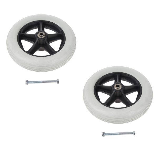 説明:8インチソリッドタイヤ.ヘビーデューティー.耐摩耗性.スムーズ.静粛性ほとんどの手動車椅子カート前輪.歩行補助器具に最適すべてのジョイントに使用されているボールベアリングは.最大の負荷容量と長寿命をもたらしますネジを装備し.取り付けと...