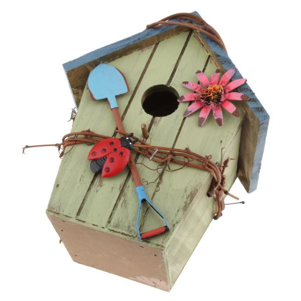 2xカントリーコテージ木製の巣箱ぶら下げ巣箱コンドミニアム庭の装飾