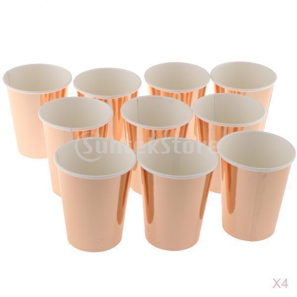 40ピースローズゴールド使い捨て紙コップ結婚式の誕生日パーティーの食器 Stkショップ 通販 Yahoo ショッピング