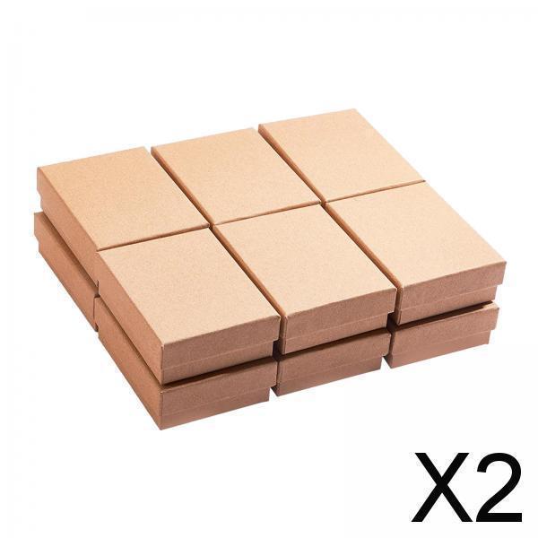 2x12pcs段ボール紙ジュエリーネックレスイヤリング時計ディスプレイボックスギフトボックス