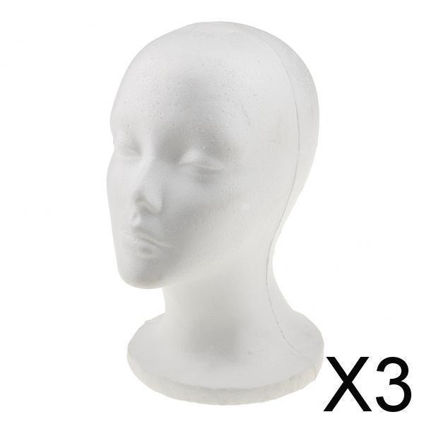 3x女性発泡スチロールフォームマネキンマネキンヘッドモデルウィッグヘアハットディスプレイ Stkショップ 通販 Yahoo ショッピング
