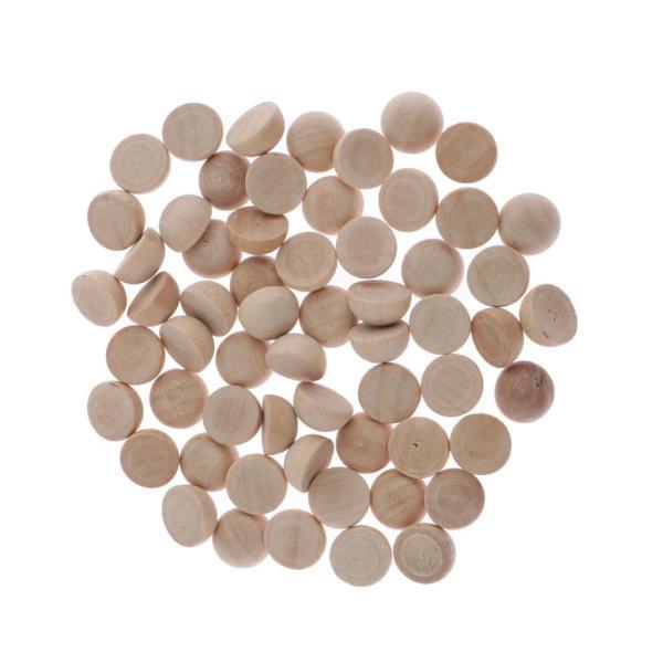2x50pcsウッドハーフスプリットボール半球ハーフクラフトボールキッズDIYプロジェクト1cm