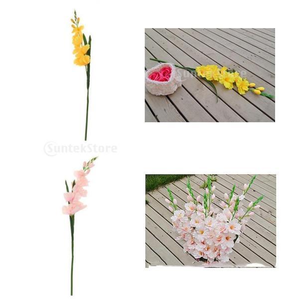 2個の人工シミュレーショングラジオラス花の茎の結婚式の家の装飾 Stkショップ 通販 Yahoo ショッピング