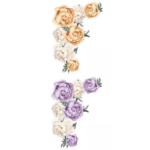 おトク情報がいっぱい 寝室の保育室の装飾のための2x牡丹バラの花のウォールステッカー ウォールステッカー Www We Job Com