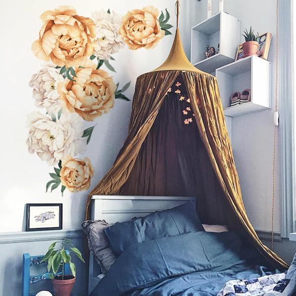 おトク情報がいっぱい 寝室の保育室の装飾のための2x牡丹バラの花のウォールステッカー ウォールステッカー Www We Job Com