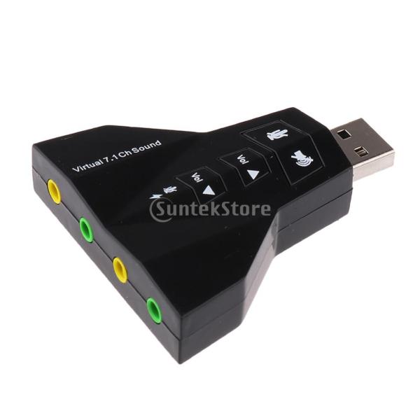 外付け バーチャル 7.1 CH  USB 2.0 3D オーディオ サウンド カード  ラップトップ マイクアダプタ用