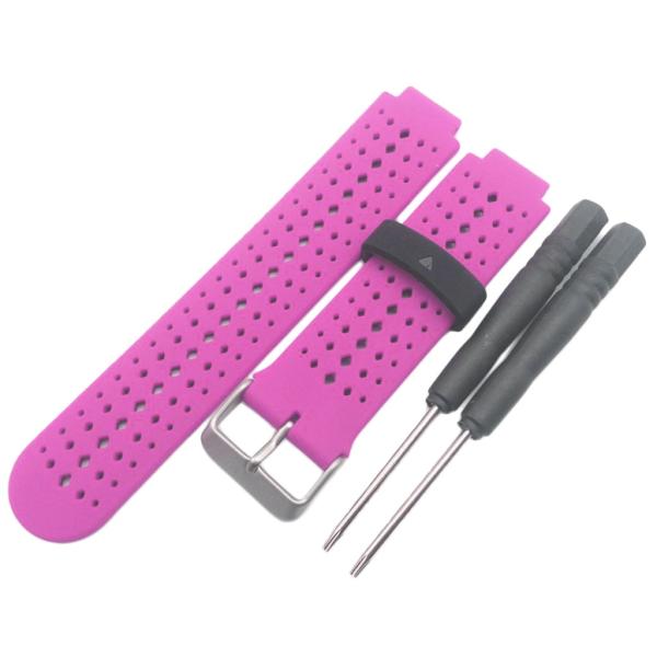 説明: 2PCSピン除去ツールで2色のシリコンウォッチバンドストラップを交換してください。  Garmin Forerunner 220 230 235 620 630 735フィットネススマートウォッチと互換性があります。 このリストバン...