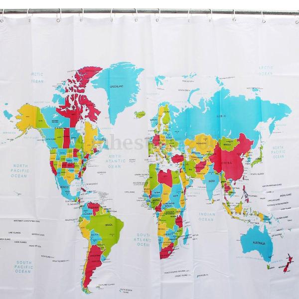 ノーブランド品シャワーカーテン バスルーム 防水布 フック付き 世界地図 約180x180cm Buyee Buyee Japanese Proxy Service Buy From Japan Bot Online