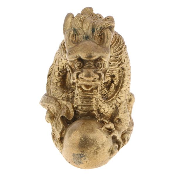 固体真鍮中国の黄道帯動物置物飾りラッキー像ドラゴン