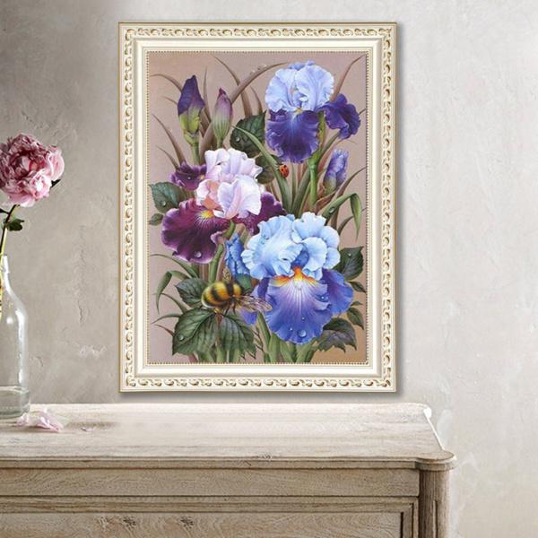 5DDIYダイヤモンドペインティングキット花30x20cm