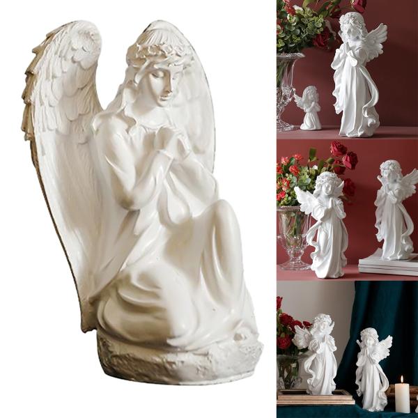 家の装飾の彫像 家の装飾、女の子の天使の彫刻樹脂置物の芸術の手作りの宗教的な贈り物のための祈りの天使の彫像 創造的な置物の彫刻 UyjMasTHOt 