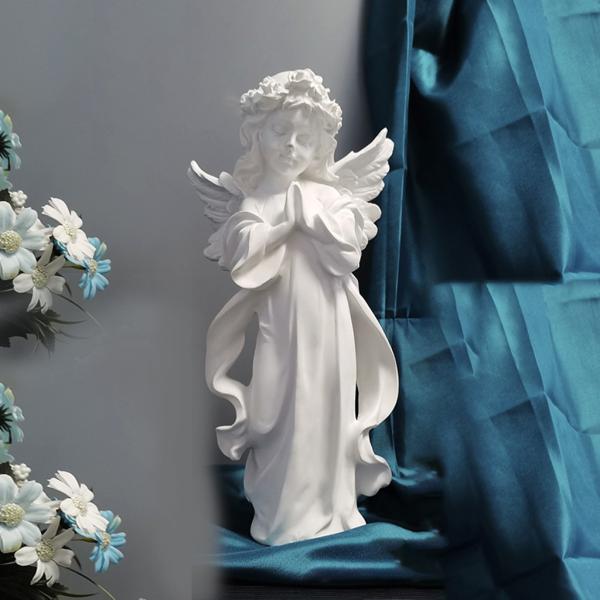 祈る天使エンジェル彫像と置物家の庭女の子彫像装飾教会羽天使像彫刻記念像の装飾品 53053526 STKショップ 通販  