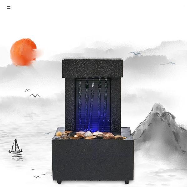 デスクトップの滝、風水水流、家の装飾のためのUSB / AAバッテリー噴水屋内オフィスの装飾リラクゼーション風景