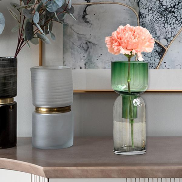 激安大特価 ミニマリストカラフルなガラスの花瓶ホームハンド花瓶ポットルームフラワーグリーングレー 花瓶台 フラワースタンド Www We Job Com