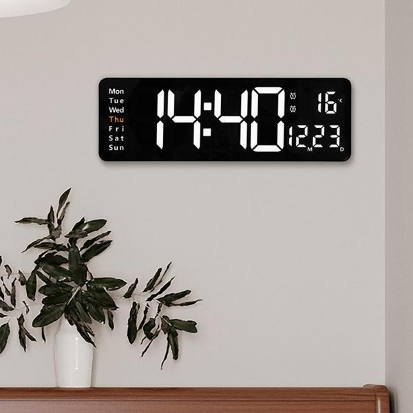 大型デジタル壁掛け時計カウントアップ＆カウントダウンタイマーLEDデジタル目覚まし時計