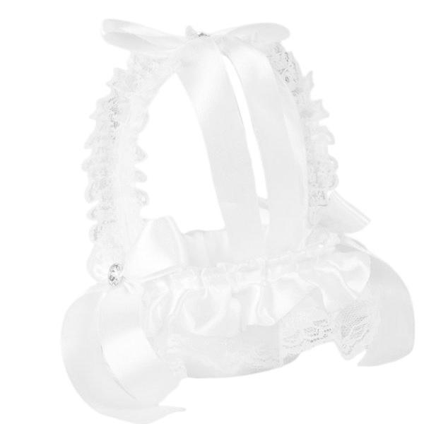 説明:ウェディングフラワーガールバスケット:花.花びら.キャンディー.その他のノベルティを入れるのに使用できます.素材:「レースフラワーバスケット」レースで飾られた上質でロマンティックな高級生地で作られています.甘いシンボル:あなたの結婚式...