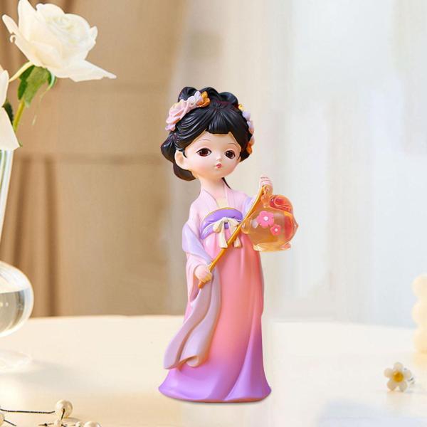 説明:クリエイティブな像: 絶妙な伝統的な中国の女の子の彫刻.アンティークスタイルの中国の女の子の置物.素晴らしい樹脂の職人技.カラフルな手描き.良い装飾:女の子の彫刻家やオフィスの装飾.机.テーブル.本棚.棚.ダイニングテーブル.ベッドサ...